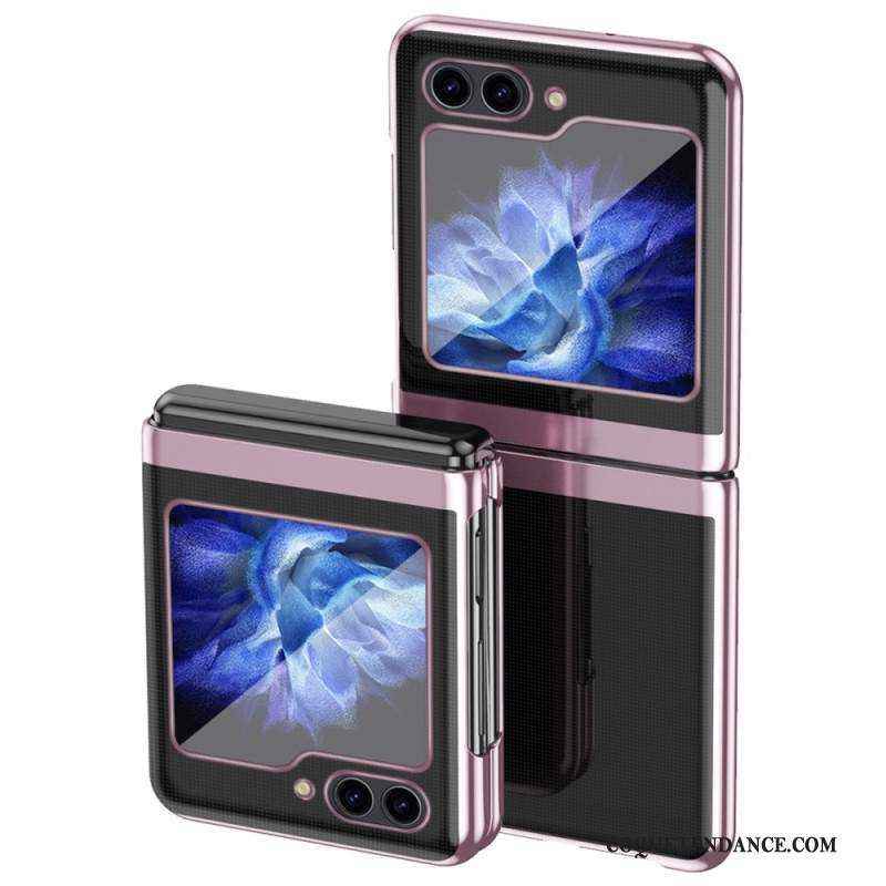 Coque Samsung Galaxy Z Flip 6 Design Transparent et Effet Métal