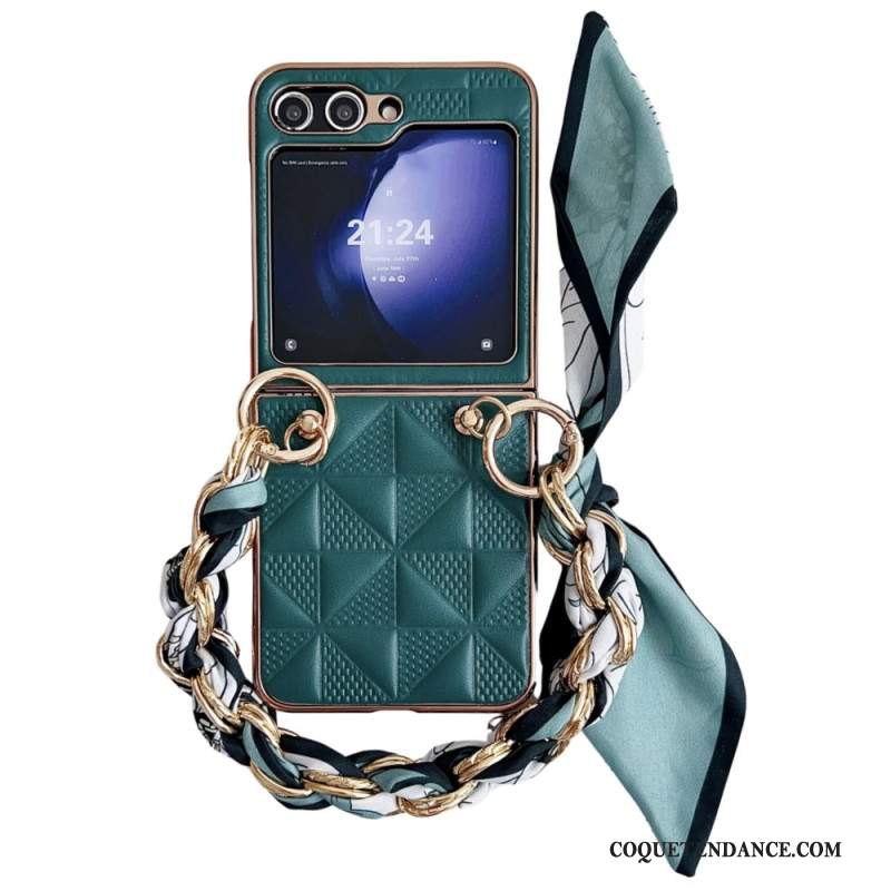 Coque Samsung Galaxy Z Flip 6 Matelassée Bracelet