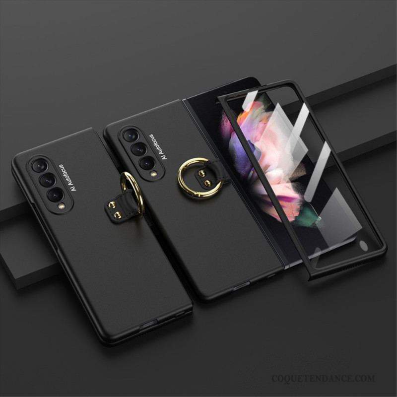 Coque Samsung Galaxy Z Fold 3 5G Anneau-Support et Protecteur Écran GKK