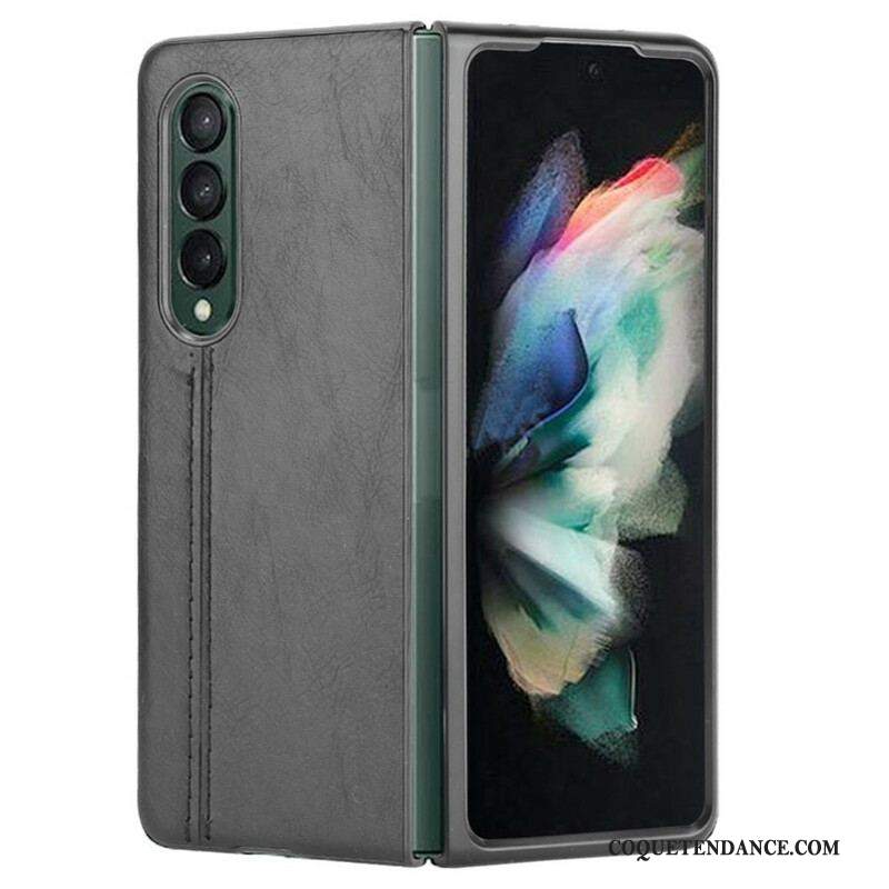 Coque Samsung Galaxy Z Fold 3 5G Effet Cuir Couture