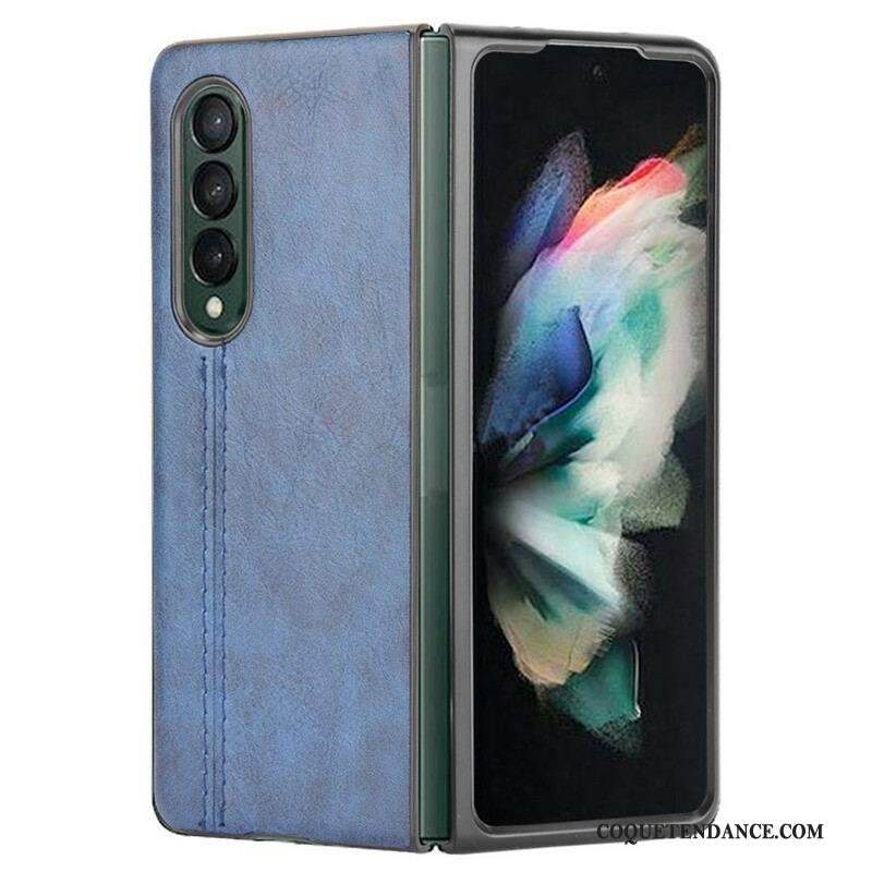 Coque Samsung Galaxy Z Fold 3 5G Effet Cuir Couture