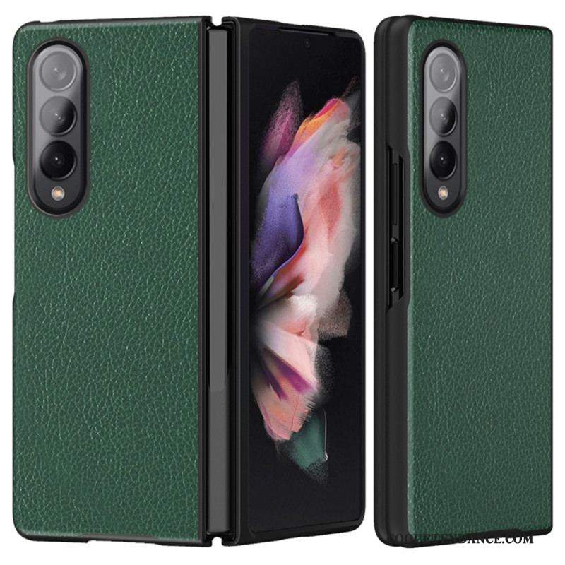 Coque Samsung Galaxy Z Fold 4 Simili Cuir Enduit Litchi