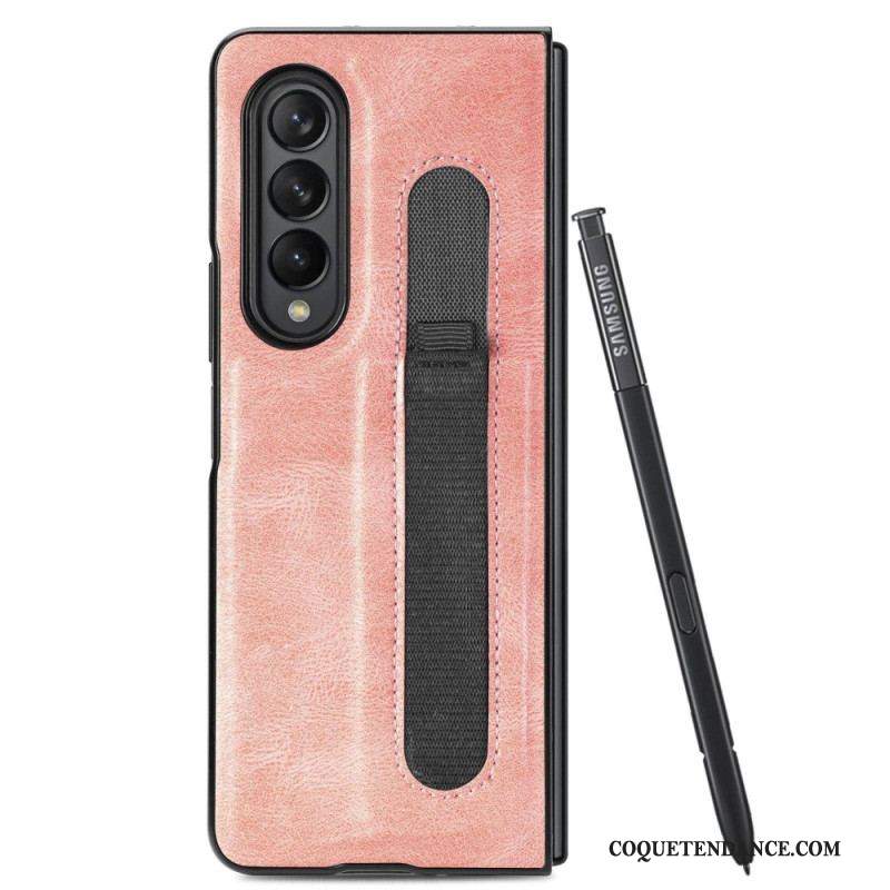 Coque Samsung Galaxy Z Fold 4 Simili Cuir Stylet