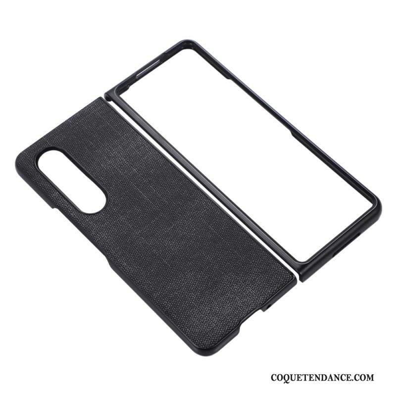 Coque Samsung Galaxy Z Fold 4 Simili Cuir Tissé