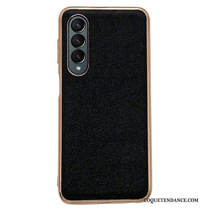 Coque Samsung Galaxy Z Fold 4 Simili Cuir de Veau