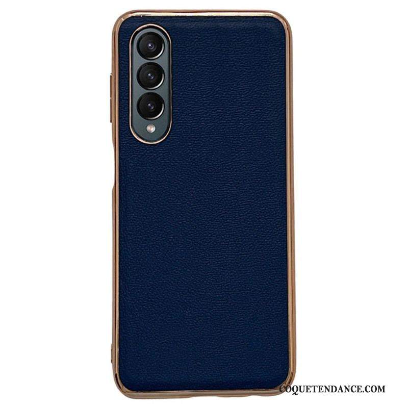 Coque Samsung Galaxy Z Fold 4 Simili Cuir de Veau