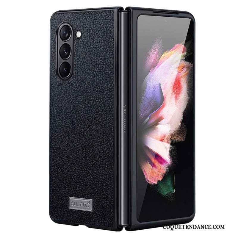 Coque Samsung Galaxy Z Fold 5 Design Cuir Litchi ABEEL