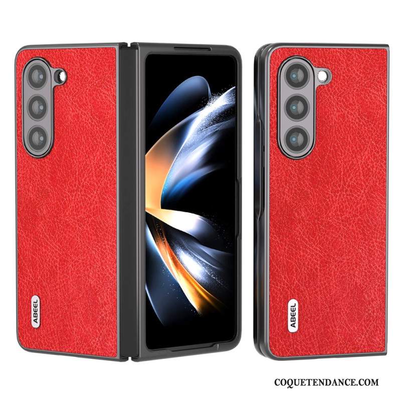 Coque Samsung Galaxy Z Fold 5 Simili Cuir Litchi ABEEL