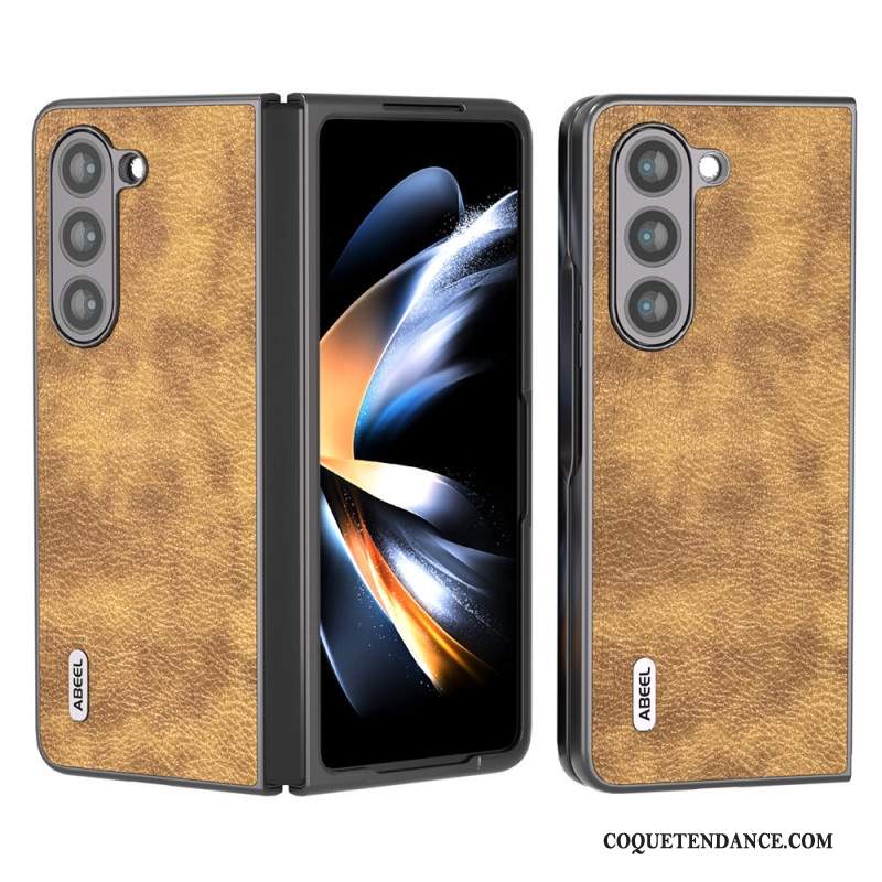 Coque Samsung Galaxy Z Fold 5 Simili Cuir Litchi ABEEL