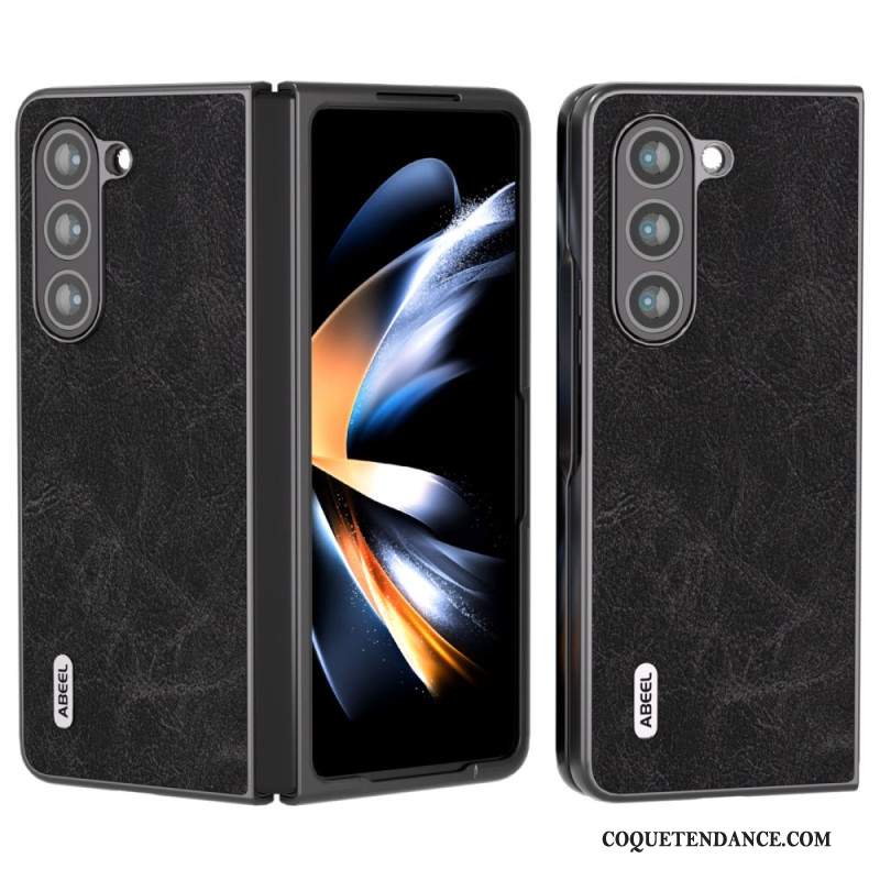 Coque Samsung Galaxy Z Fold 5 Simili Cuir Litchi ABEEL