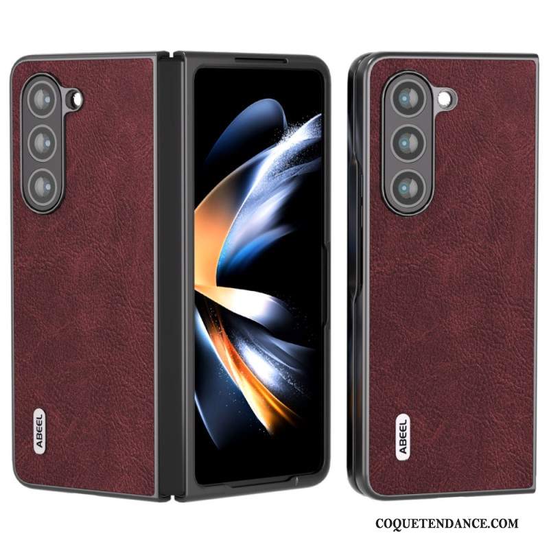 Coque Samsung Galaxy Z Fold 5 Simili Cuir Litchi ABEEL