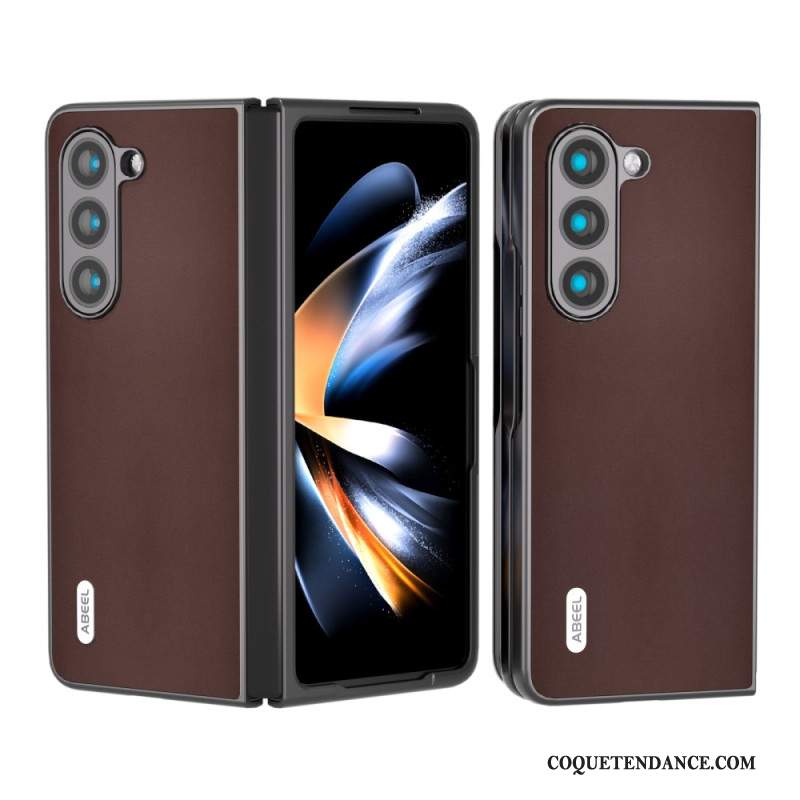 Coque Samsung Galaxy Z Fold 5 Vrai Cuir Abeel