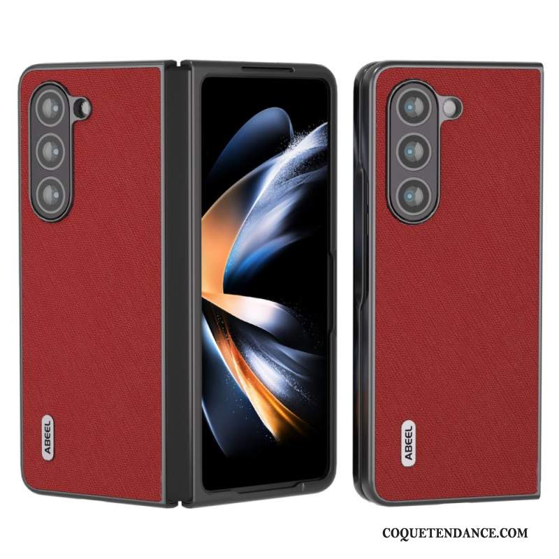 Coque Samsung Galaxy Z Fold 5 Vrai Cuir Tissé ABEEL