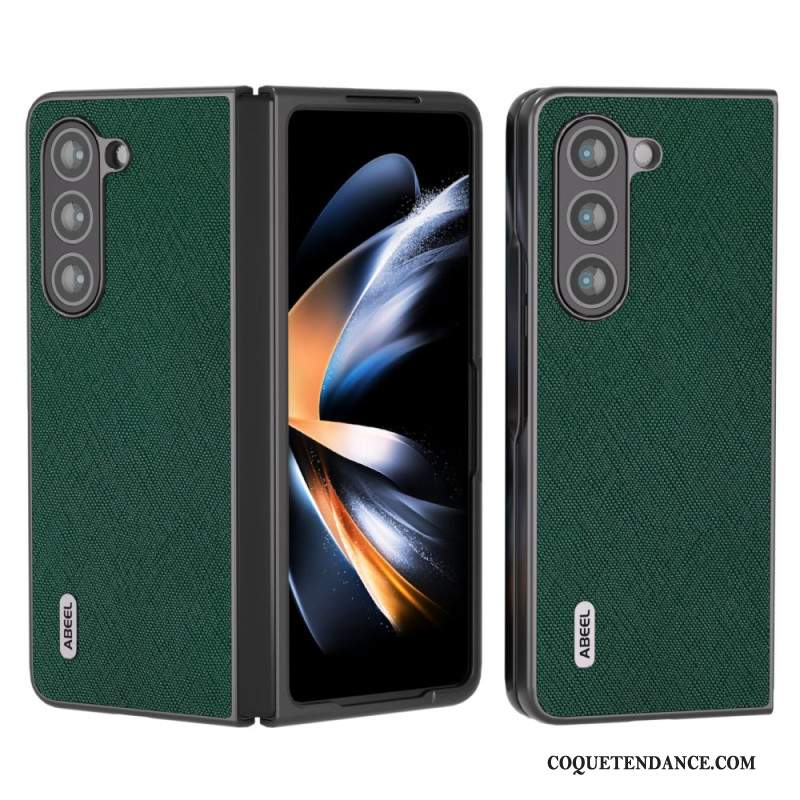 Coque Samsung Galaxy Z Fold 5 Vrai Cuir Tissé ABEEL