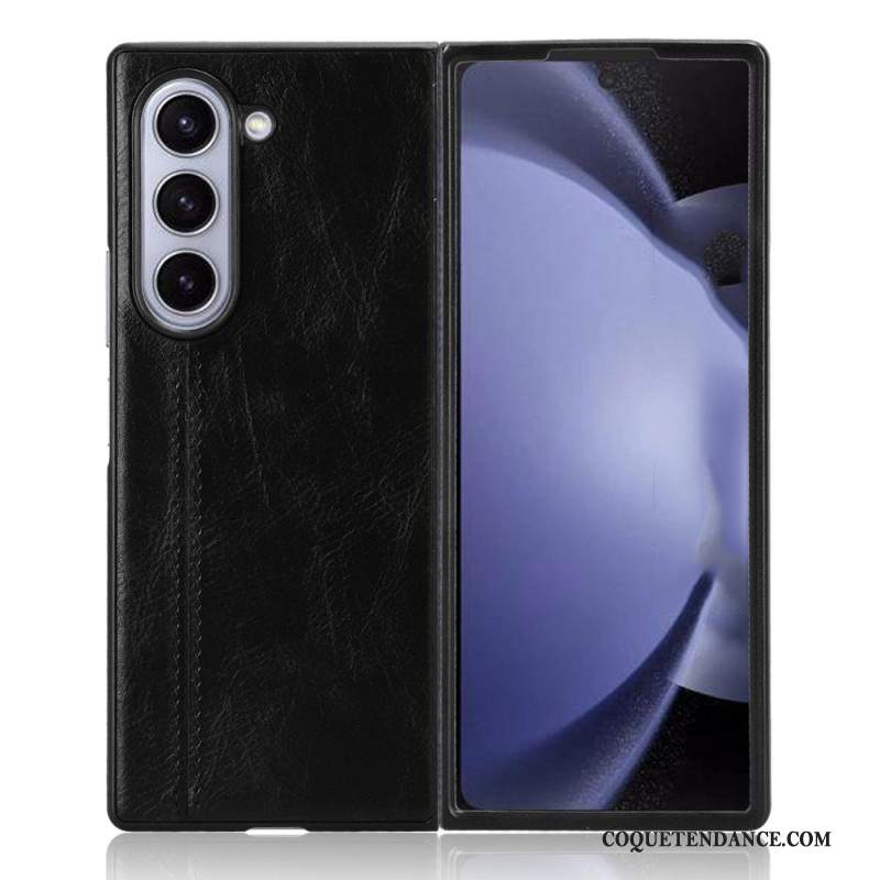 Coque Samsung Galaxy Z Fold 6 Simili Cuir Couture