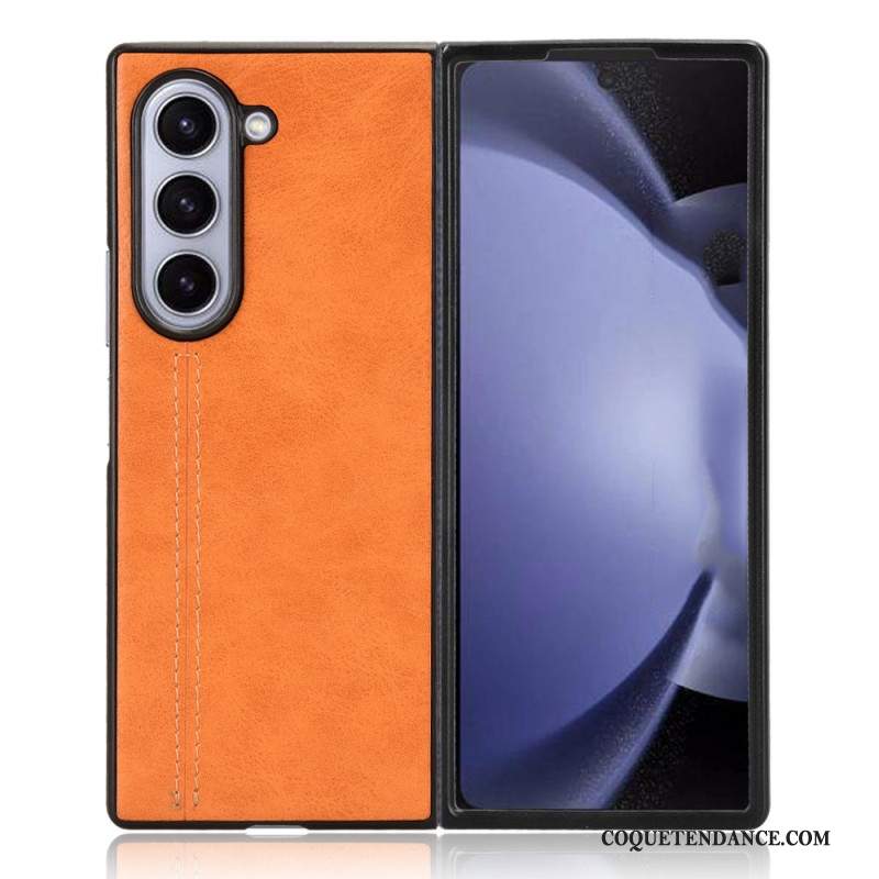 Coque Samsung Galaxy Z Fold 6 Simili Cuir Couture