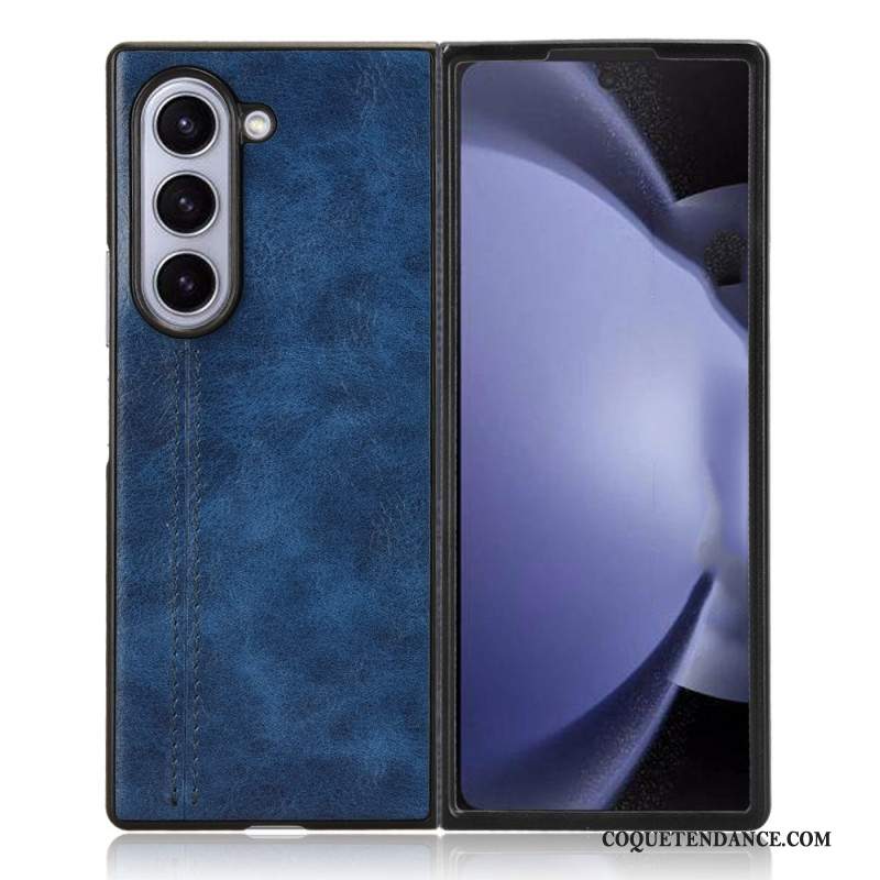 Coque Samsung Galaxy Z Fold 6 Simili Cuir Couture