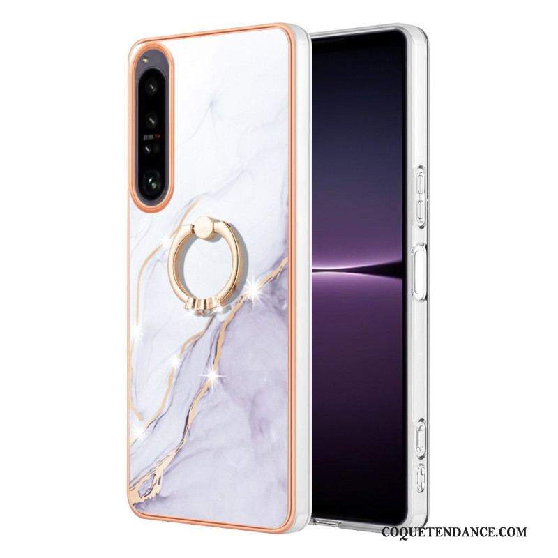 Coque Sony Xperia 1 IV Marbre avec Anneau-Support