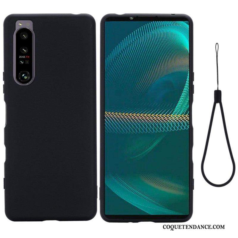 Coque Sony Xperia 1 IV Silicone Liquide à Lanière