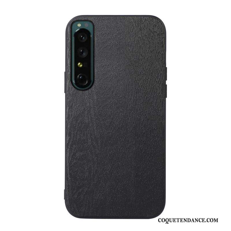 Coque Sony Xperia 1 IV Simili Cuir Texture Bois