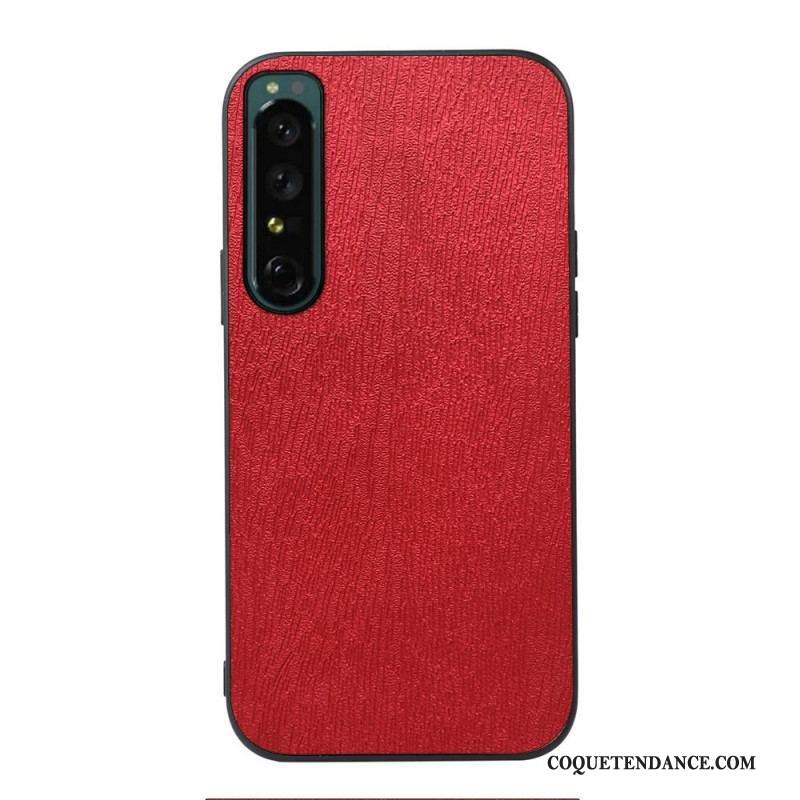 Coque Sony Xperia 1 IV Simili Cuir Texture Bois