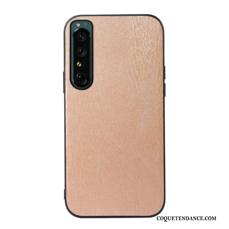 Coque Sony Xperia 1 IV Simili Cuir Texture Bois