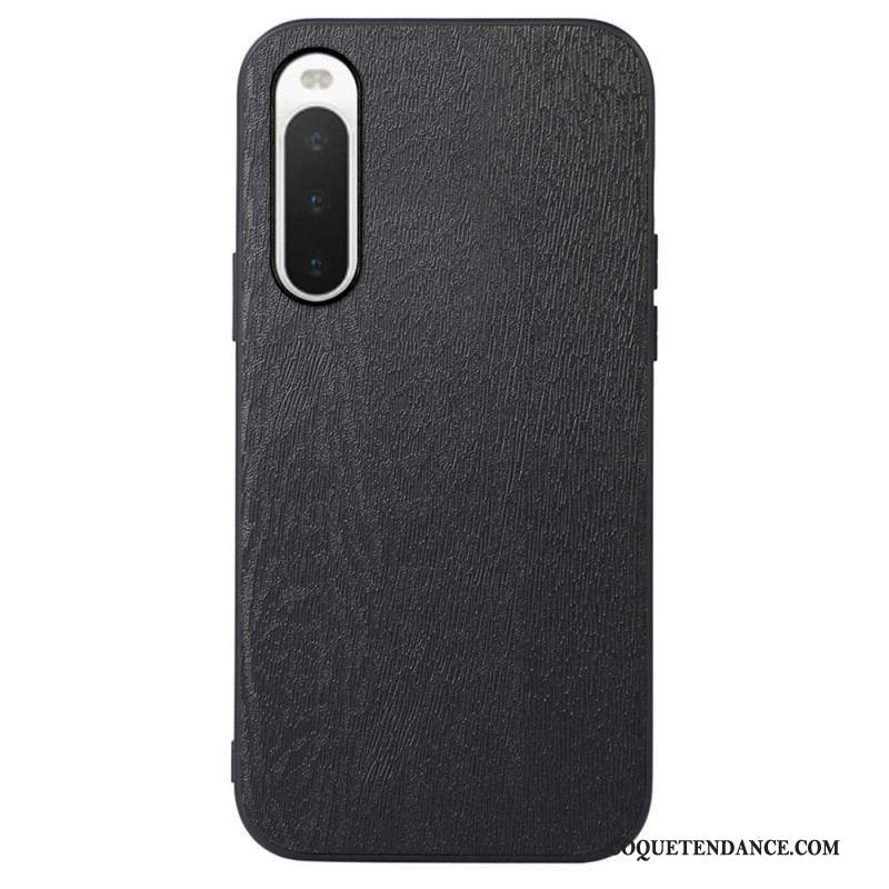 Coque Sony Xperia 10 IV Simili Cuir Texture Bois