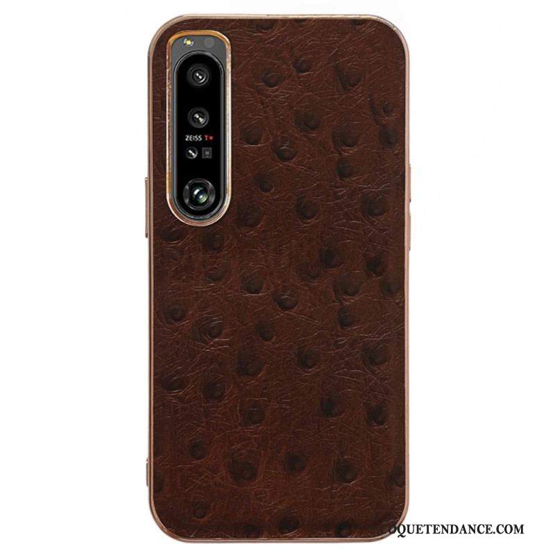 Coque Sony Xperia 5 IV Véritable Cuir Style Autruche