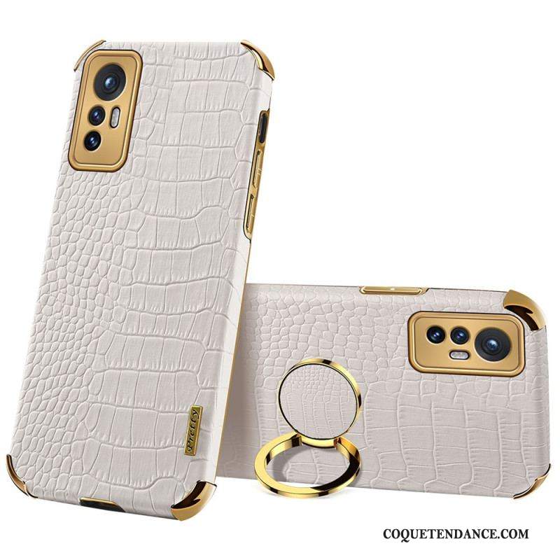 Coque  Xiaomi 12 / 12X  Effet Peau de Crocodile Anneau-Support