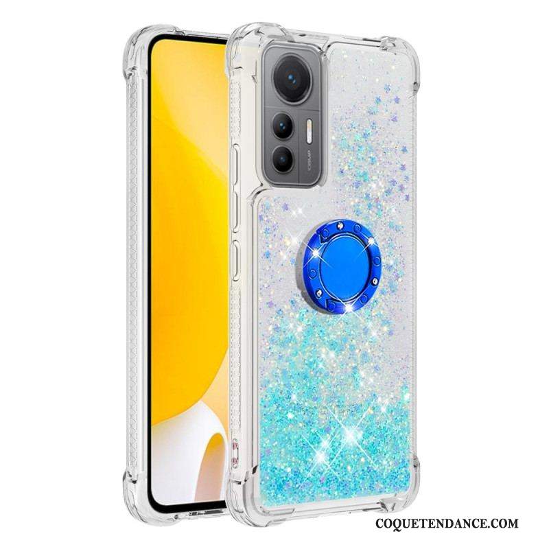 Coque Xiaomi 12 Lite Paillettes Colorées Anneau-Support