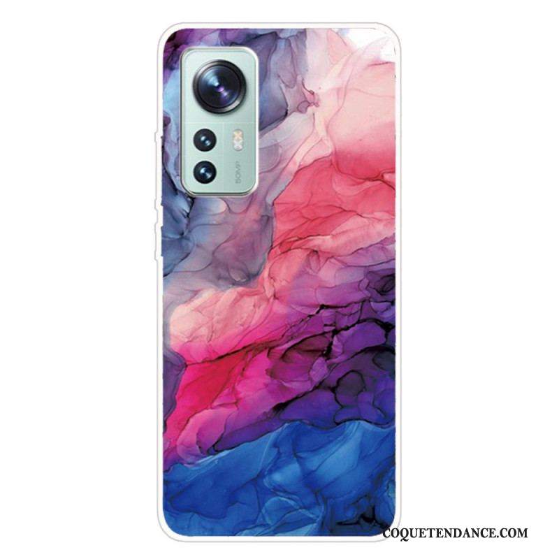 Coque Xiaomi 12 Pro Silicone Marbre Aquarelle