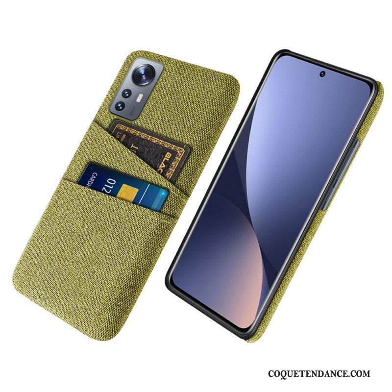 Coque Xiaomi 12 Pro Tissu avec Porte-Cartes