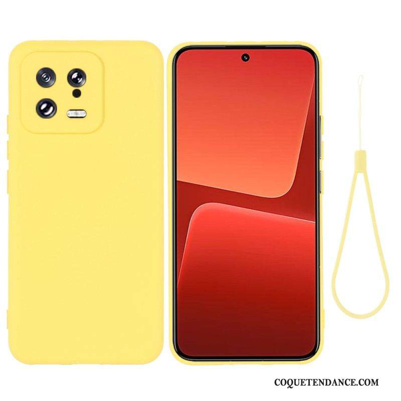 Coque Xiaomi 13 Silicone Liquide avec Lanière