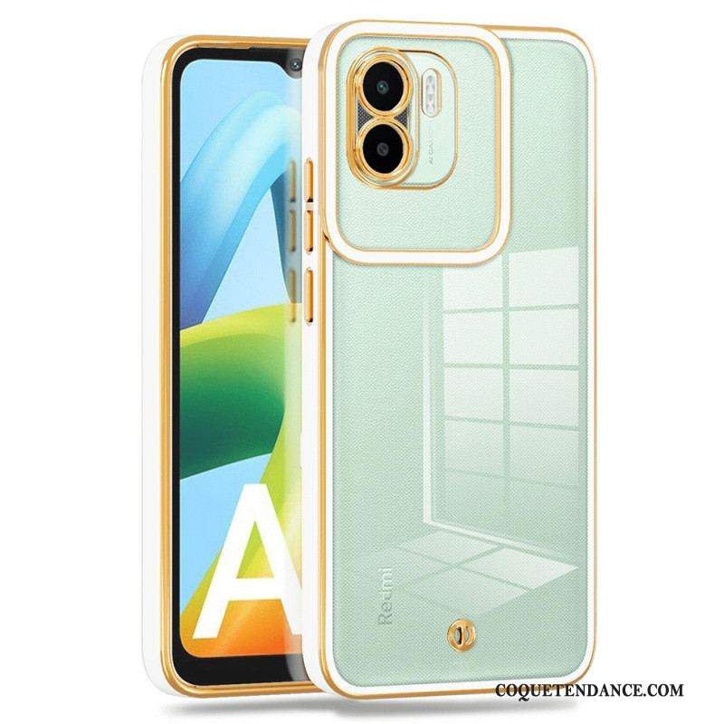 Coque Xiaomi Redmi A1 Transparente Rebords Style Métal