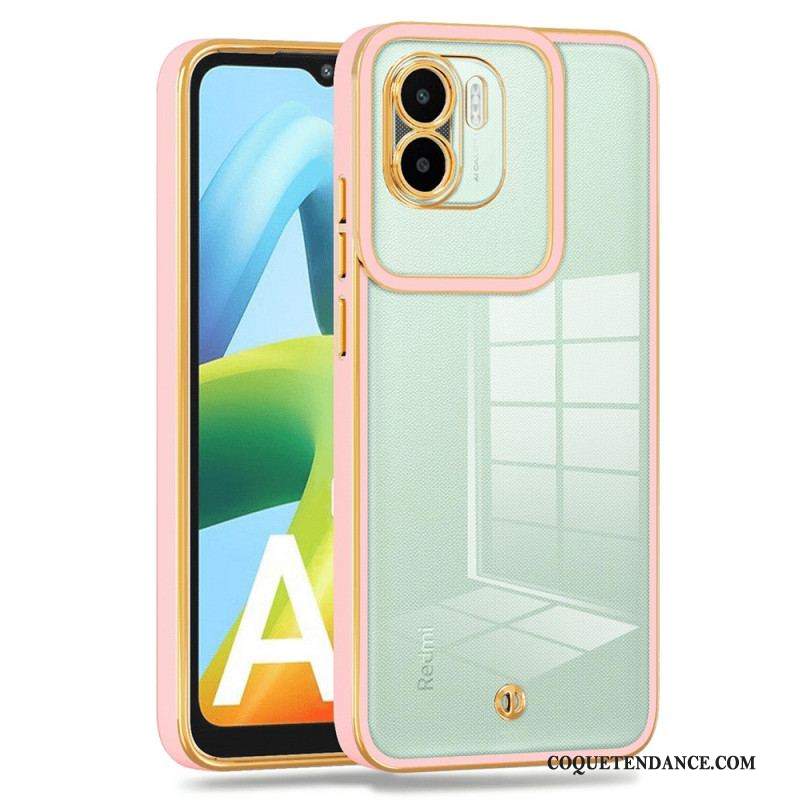 Coque Xiaomi Redmi A1 Transparente Rebords Style Métal