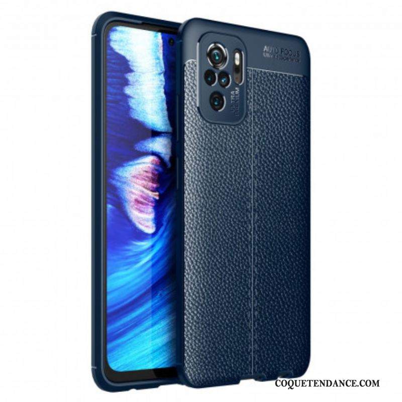 Coque Xiaomi Redmi Note 10/10S/Poco M5s Effet Cuir Litchi Double line