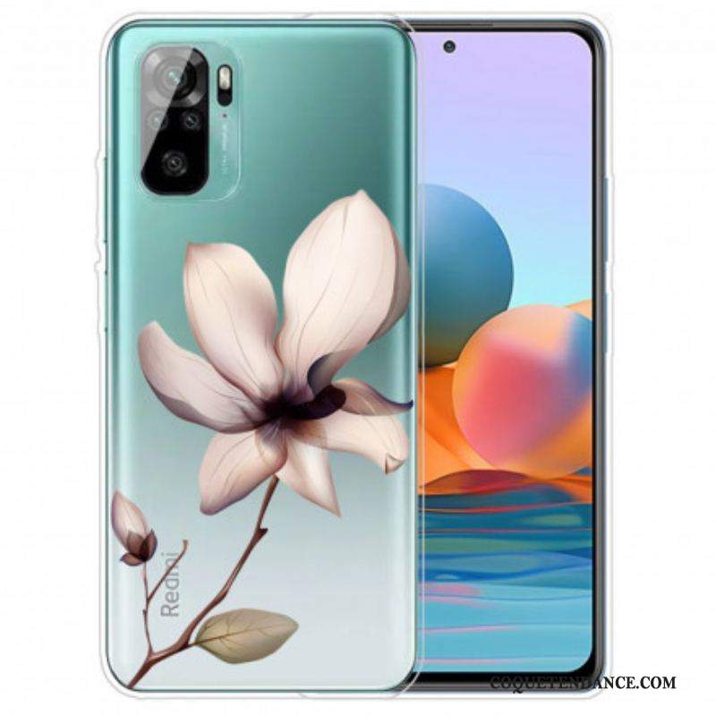 Coque Xiaomi Redmi Note 10/10S/Poco M5s Transparente Une Fleur