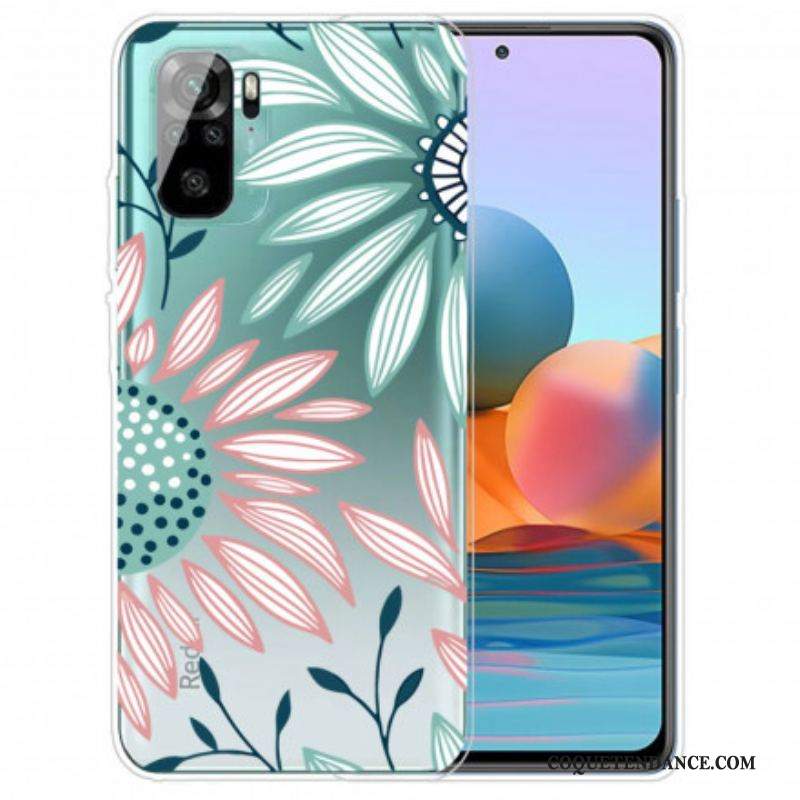 Coque Xiaomi Redmi Note 10/10S/Poco M5s Transparente Une Fleur