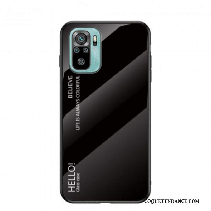 Coque Xiaomi Redmi Note 10/10S/Poco M5s Verre Trempé Hello