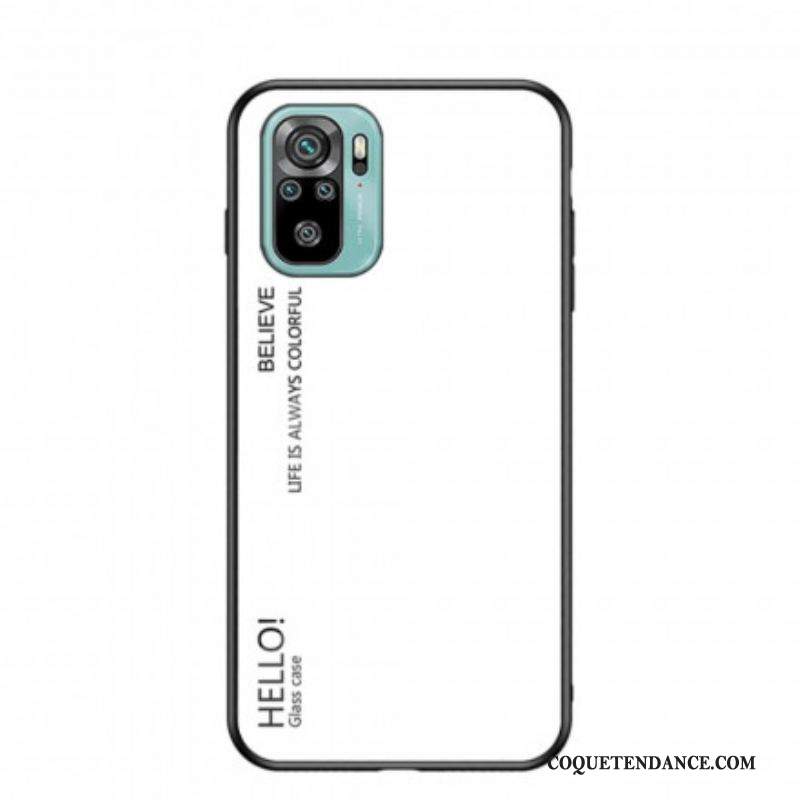 Coque Xiaomi Redmi Note 10/10S/Poco M5s Verre Trempé Hello