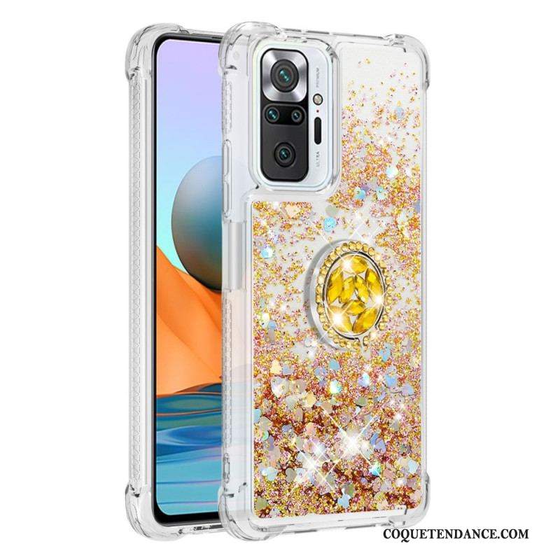 Coque Xiaomi Redmi Note 10 Pro Paillettes avec Anneau-Support