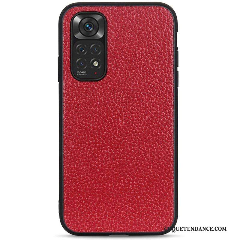 Coque Xiaomi Redmi Note 11 / 11s Cuir Litchi Véritable