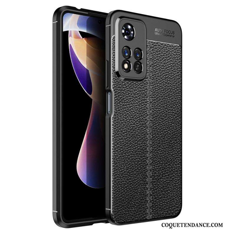 Coque Xiaomi Redmi Note 11 Pro Plus 5G Effet Cuir Litchi Double Line