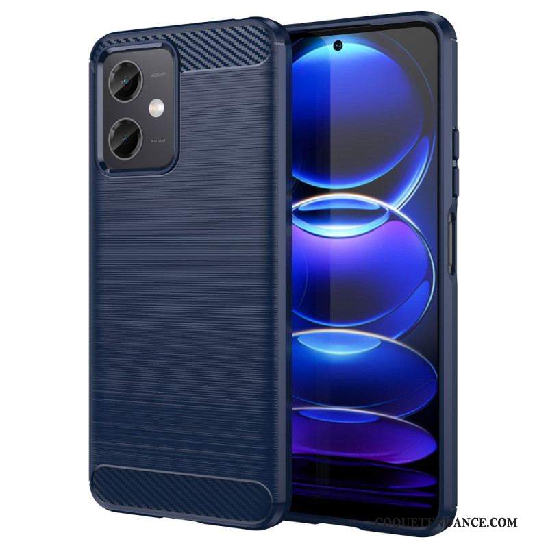 Coque Xiaomi Redmi Note 12/Poco X5 5G Fibre Carbone Brossée