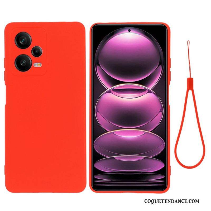 Coque Xiaomi Redmi Note 12 Pro Plus Silicone Liquide avec Lanière