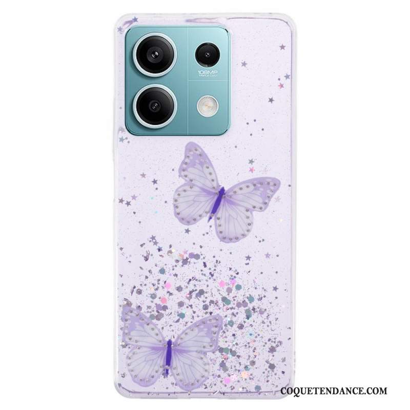 Coque Xiaomi Redmi Note 13 5G Paillettes Papillons