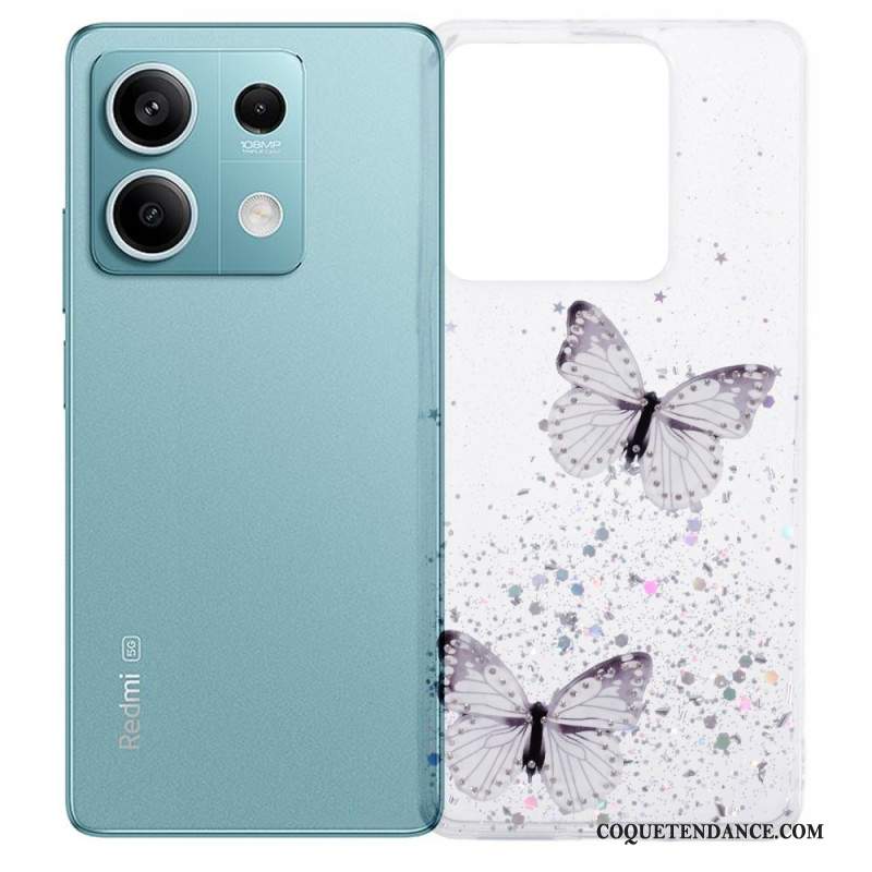 Coque Xiaomi Redmi Note 13 5G Paillettes Papillons