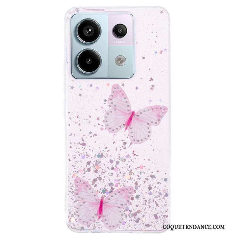 Coque Xiaomi Redmi Note 13 Pro 5G / Poco X6 5G Paillettes Papillons