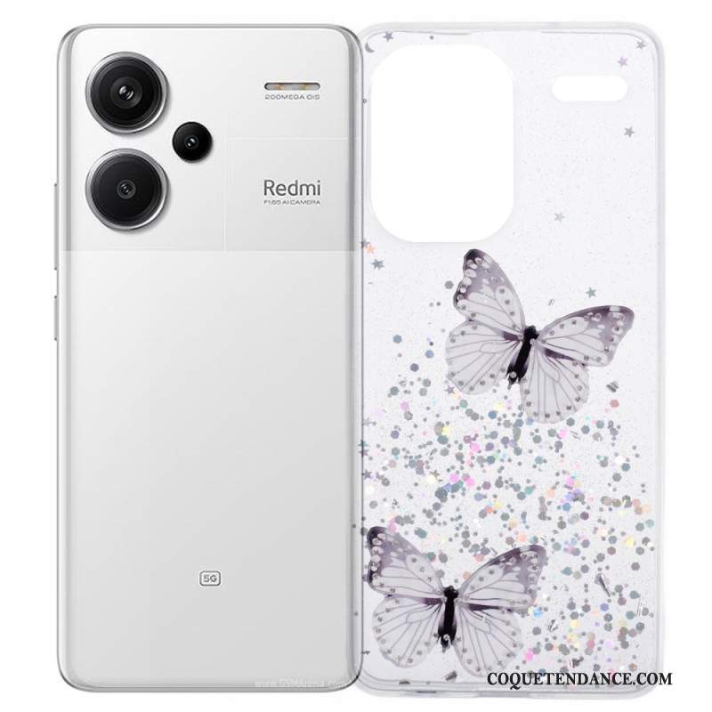 Coque Xiaomi Redmi Note 13 Pro Plus 5G Papillons Paillettes