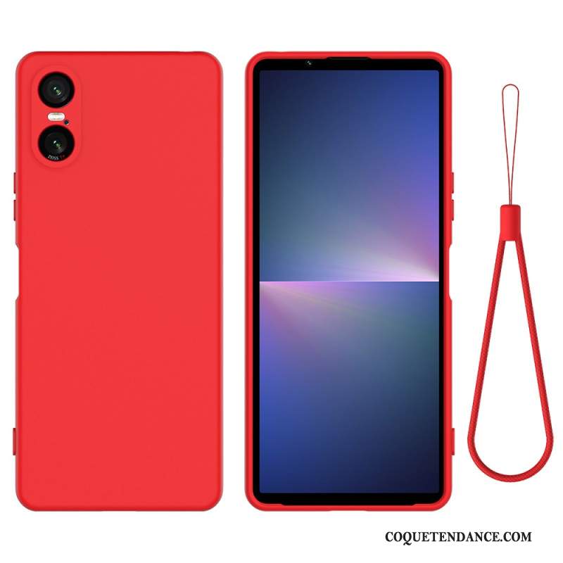 Coque Xperia 10 VI Silicone Liquide à Lanière